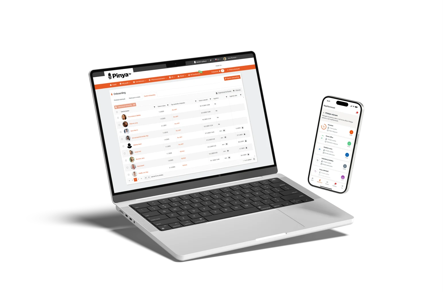 Pinya HR v notebooku a mobilu